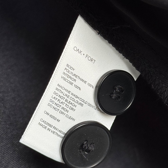 Oak + Fort Black Faux Leather Shirt Jacket - Picture 11 of 12